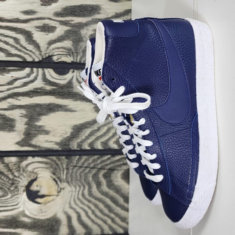 Nike Blazer Mid 77 Blue Boys Size 7Y Premium Leather Sneakers 895850 400
